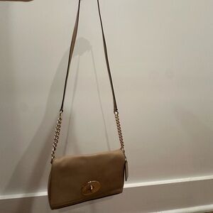 Coach crosstown crossbody in pebbled leather nude
